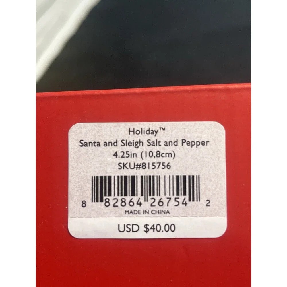 Lenox Santa & Sleigh Filled With Toys Salt & Pepper Shaker Set NIB